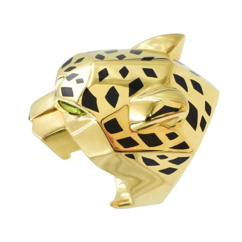 CARTIER PANTHER HEAD RING YELLOW GOLD