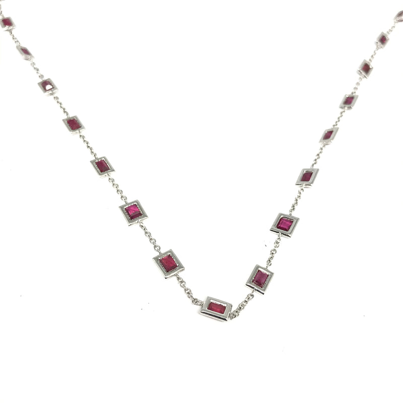 18K WHITE GOLD RUBIES BY THE YARD