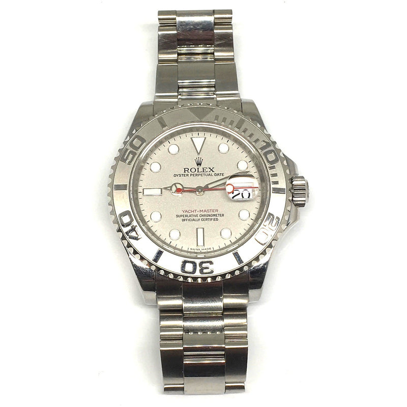 ROLEX YACHTMASTER STAINLESS WITH PLATINUM BEZEL