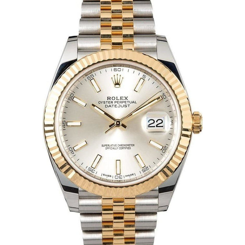 ROLEX DATEJUST 2 TONE SILVER DIAL 41MM