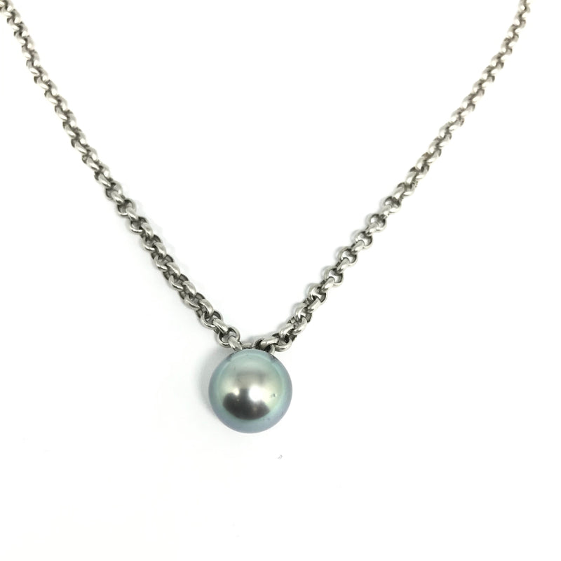 13.5MM PEARL  ON 14K WHITE GOLD CHAIN