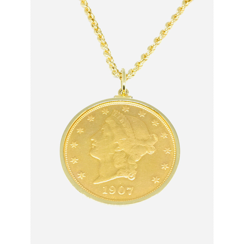 $20 GOLD COIN ON ROPE CHAIN