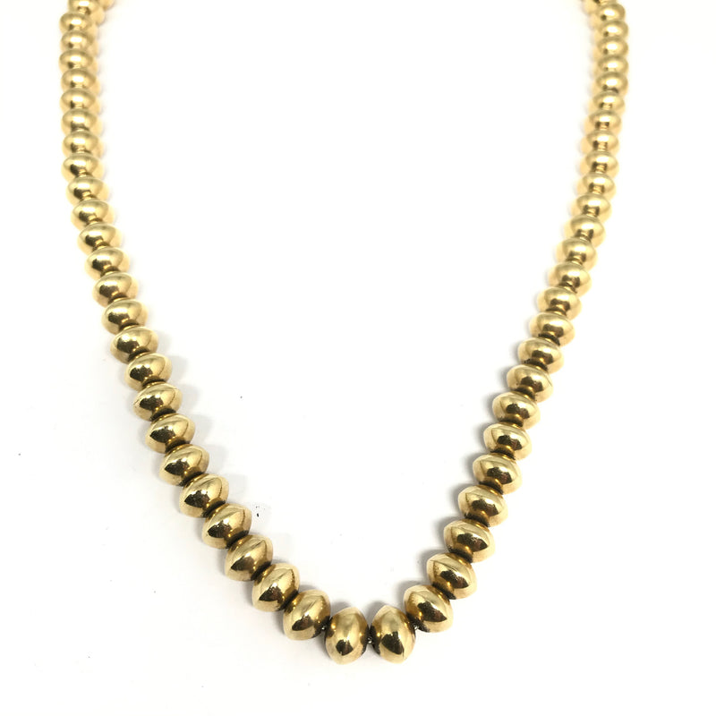 14K YELLOW GOLD PELLET LINK NECKLACE