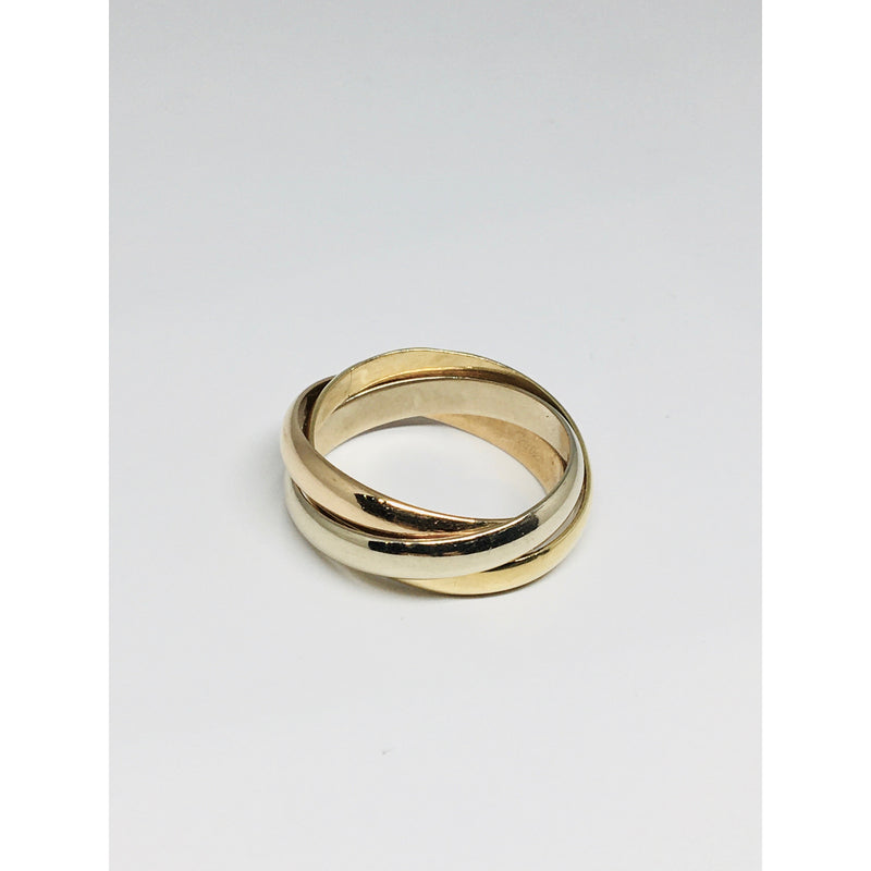 18K TRI COLOR ROLLING RING