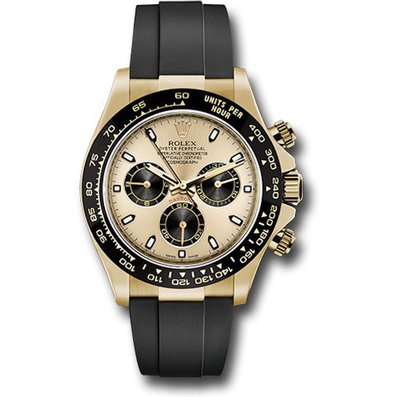 ROLEX DAYTONA 18K YELLOW GOLD ON OYSTERFLEX RUBBER