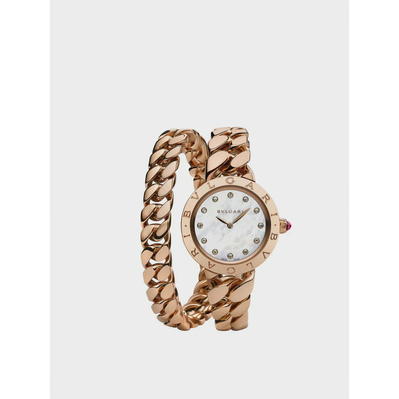 BULGARI CATENE 31MM ROSE GOLD WITH MOTHER OF PEARL DIAMOND DIAL