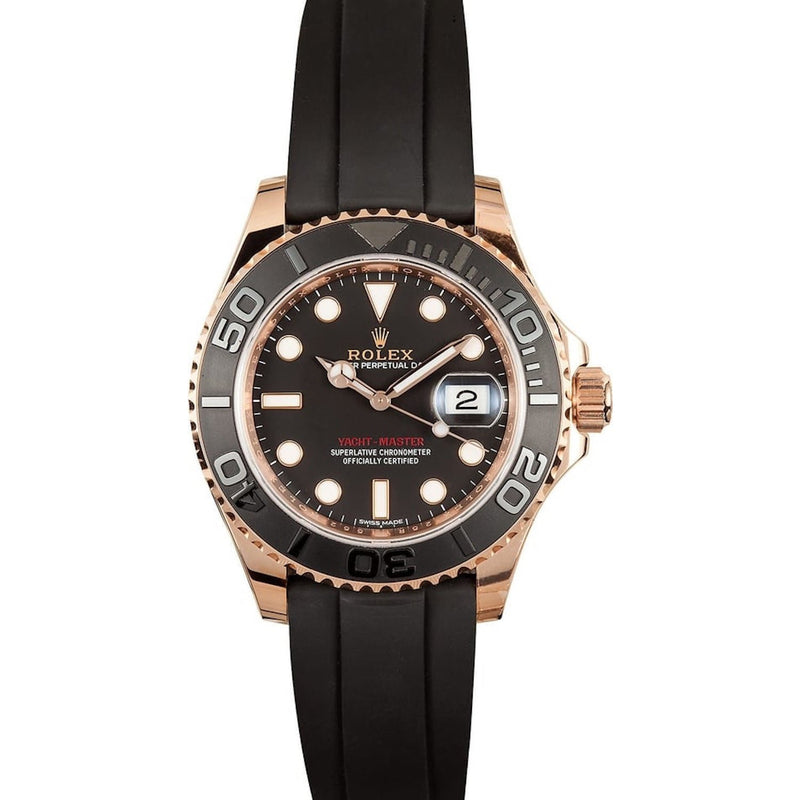 ROLEX ROSE GOLD YACHT MASTER ON RUBBER