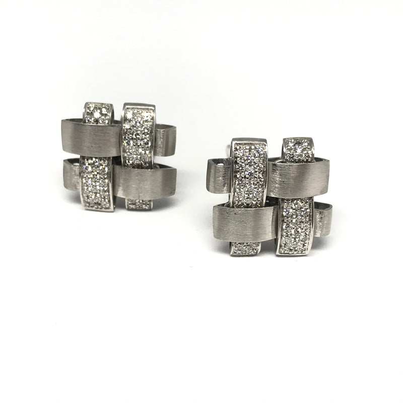 WHITE GOLD DIAMOND CUFFLINKS