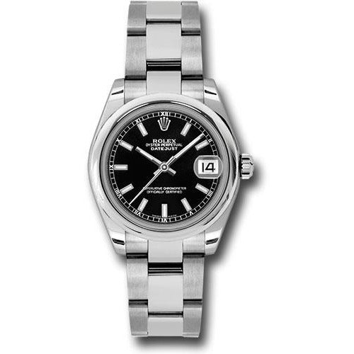 ROLEX DATEJUST MIDSIZE 31MM BLACK INDEX DIAL