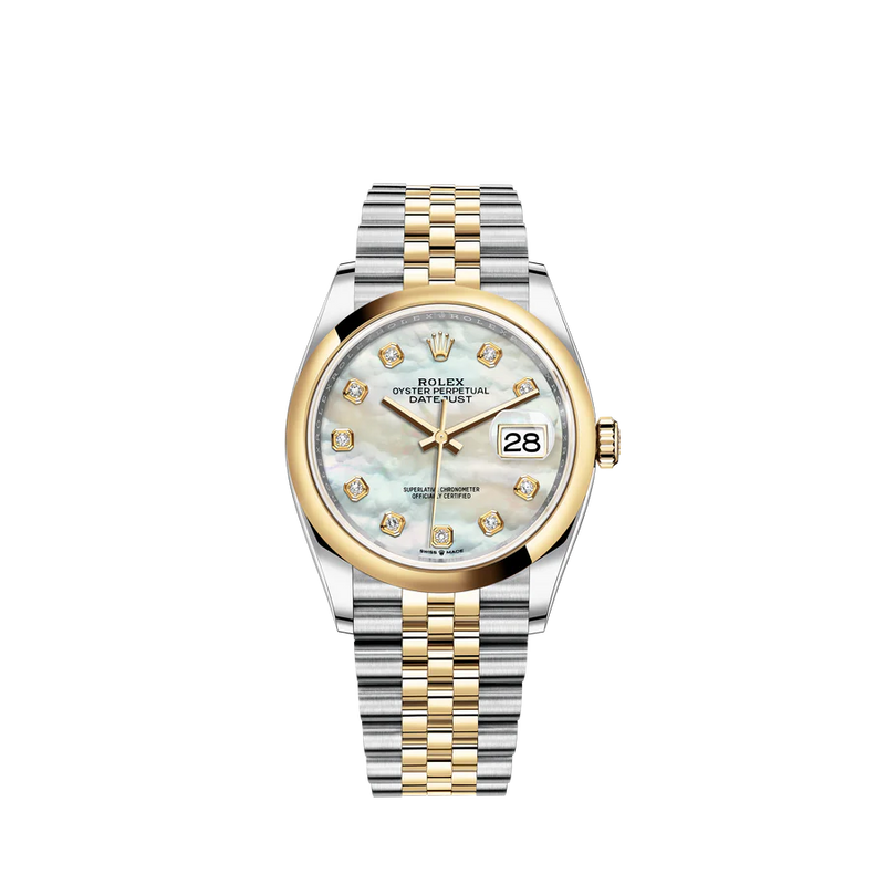 ROLEX DATEJUST II TONE  36MM WITH MOTHER OF PEARL DIAMOND DIAL (UNWORN)