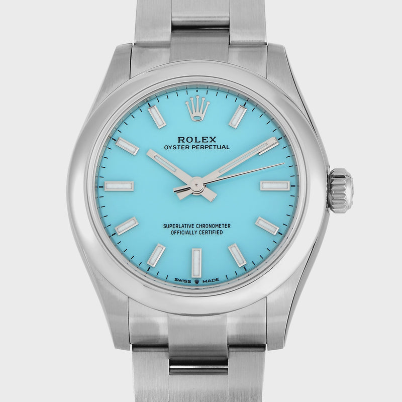 ROLEX TURQUOISE BLUE DIAL OYSTER PERPETUAL 31MM