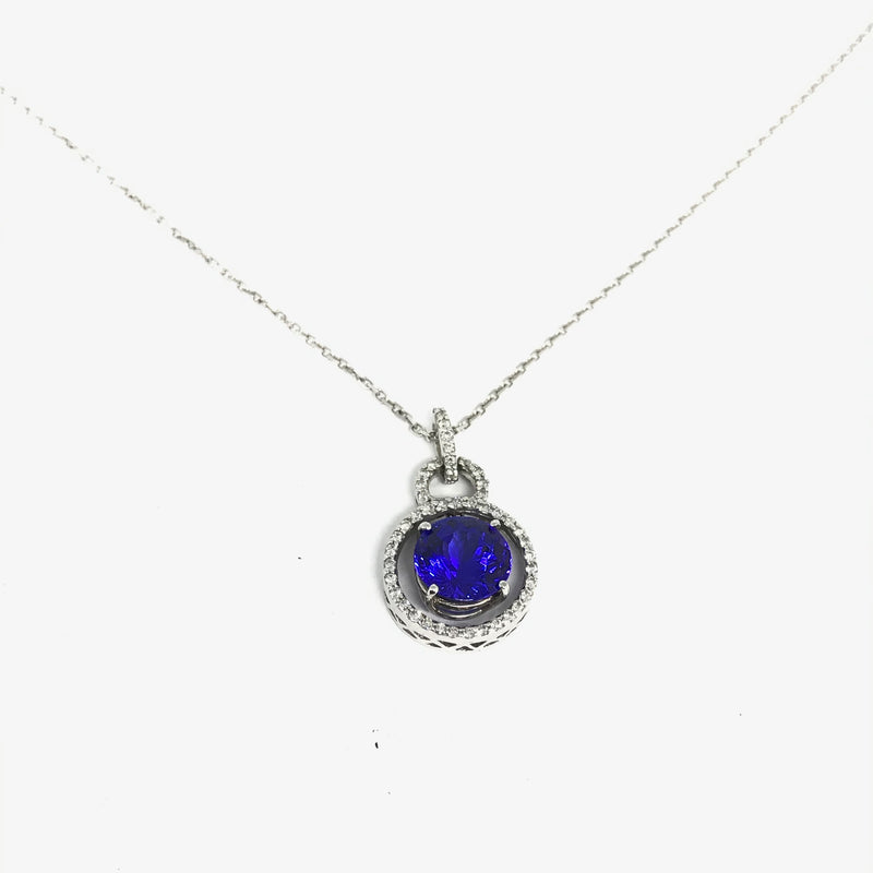 TANZANITE 2.76 CT AND DIAMOND PENDANT