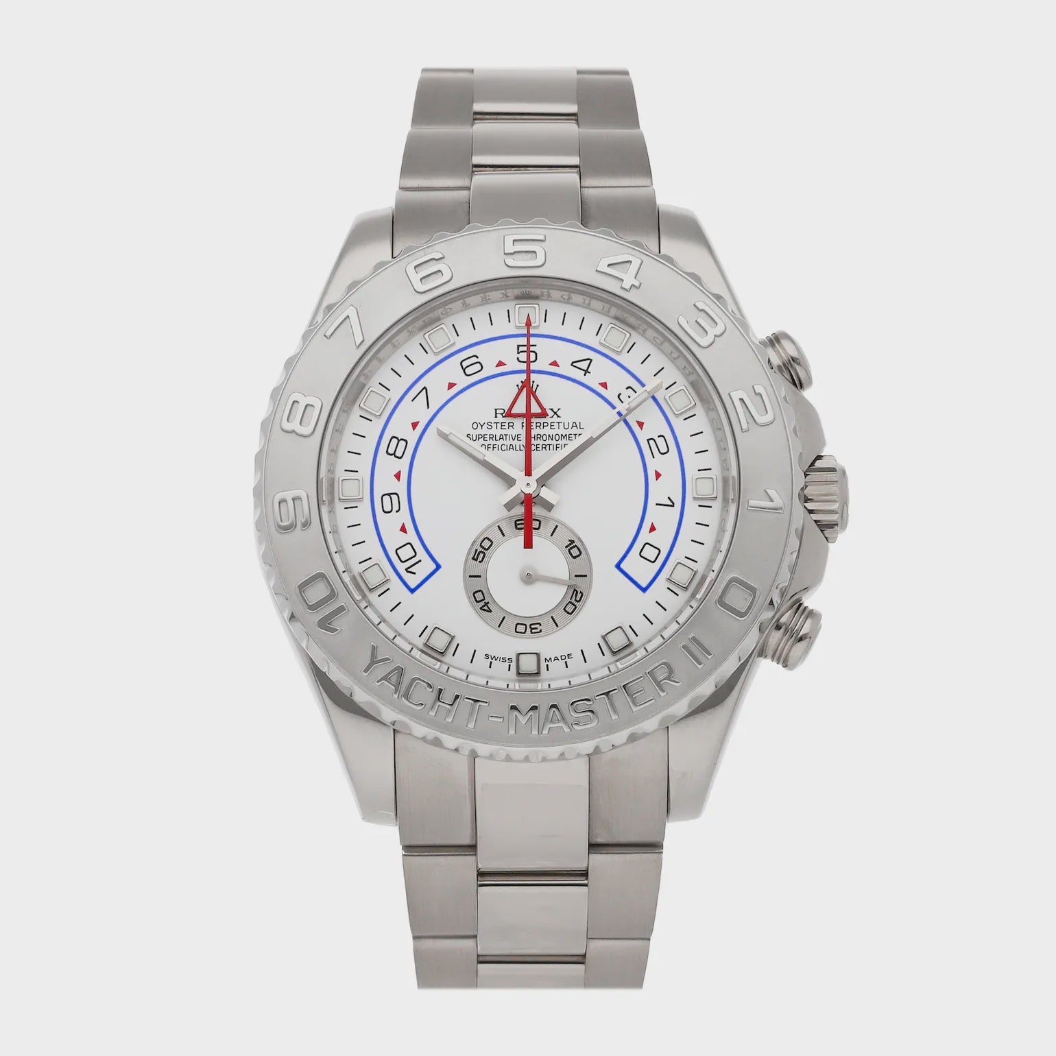 ROLEX WHITE GOLD YACHT-MASTER WHITE DIAL – STEVEN JEWELERS