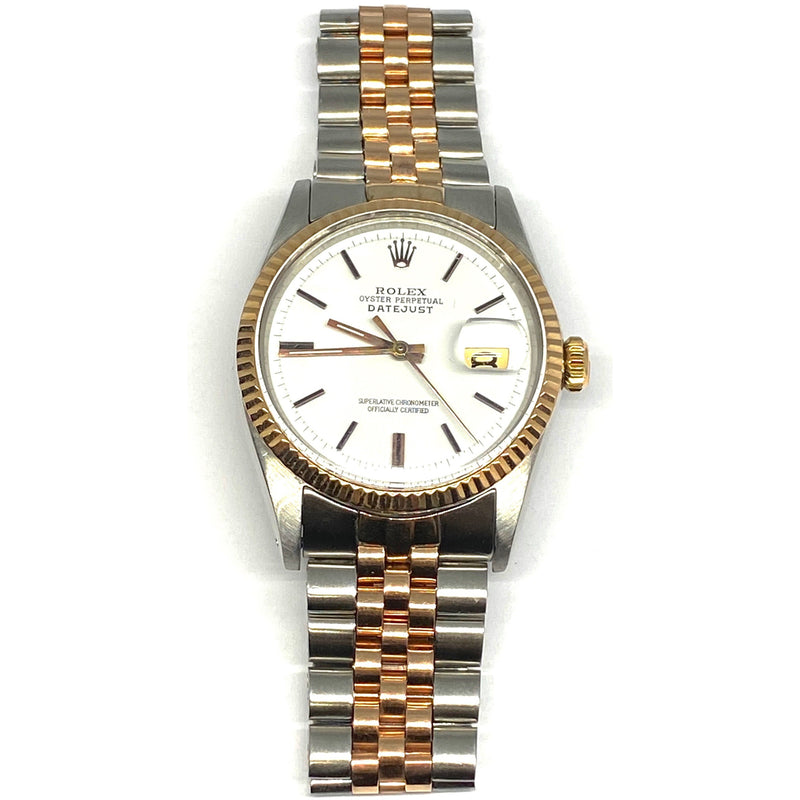 ROLEX VINTAGE  36MM DATEJUST 2 TONE STAINLESS & ROSE GOLD