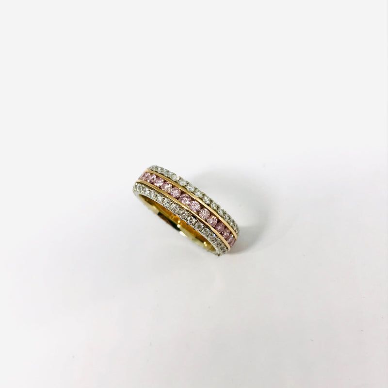 ROSE GOLD PINK & WHITE DIAMOND  BAND