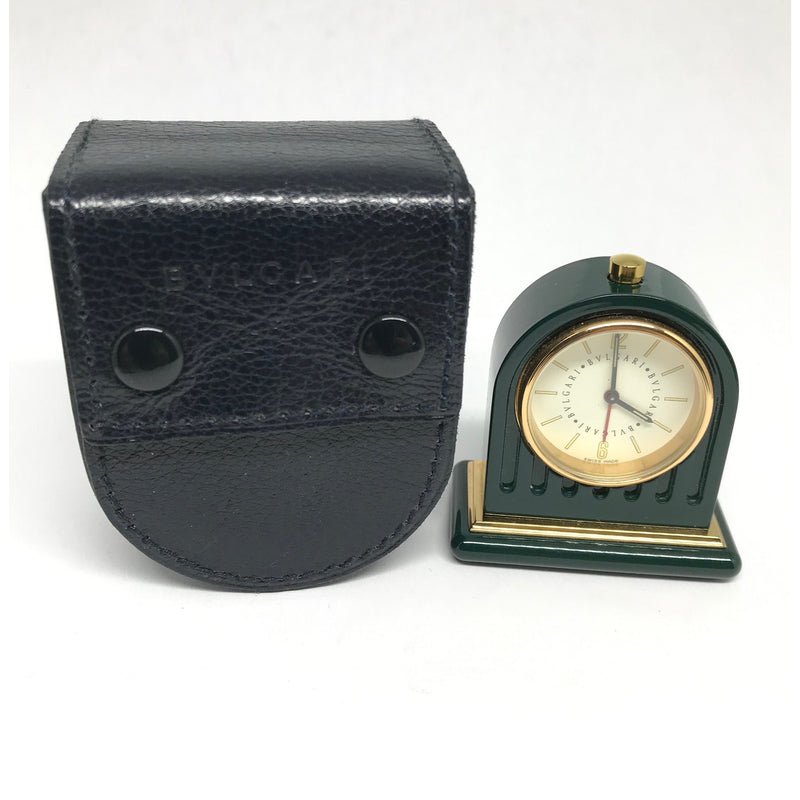 BULGARI GREEN ENAMEL CLOCK